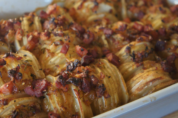 Crispy Topped Hasselback Potato Gratin