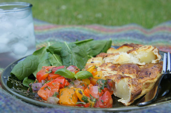 Robinta Frittata with Roasted Pepper and Tomato Salsa
