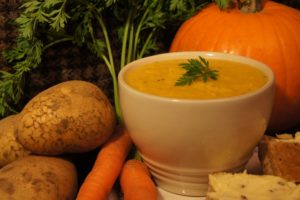 Potato, pumpkin and carrot soup