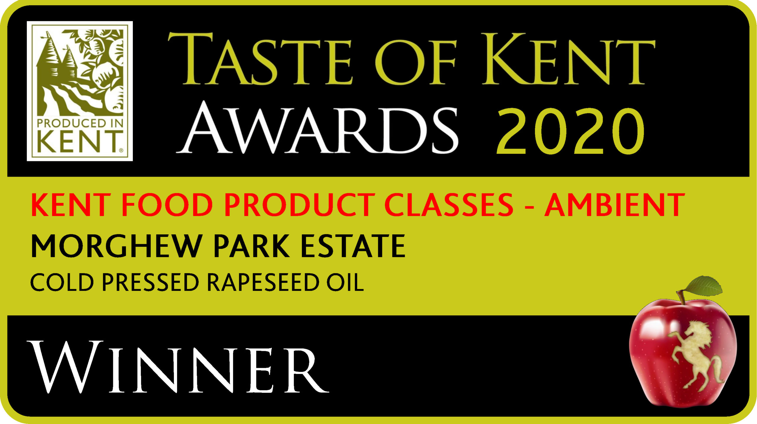 Taste of Kent Awards 2020 Ambient Class Winner - Morghew Cold Pressed Rapeseed Oil