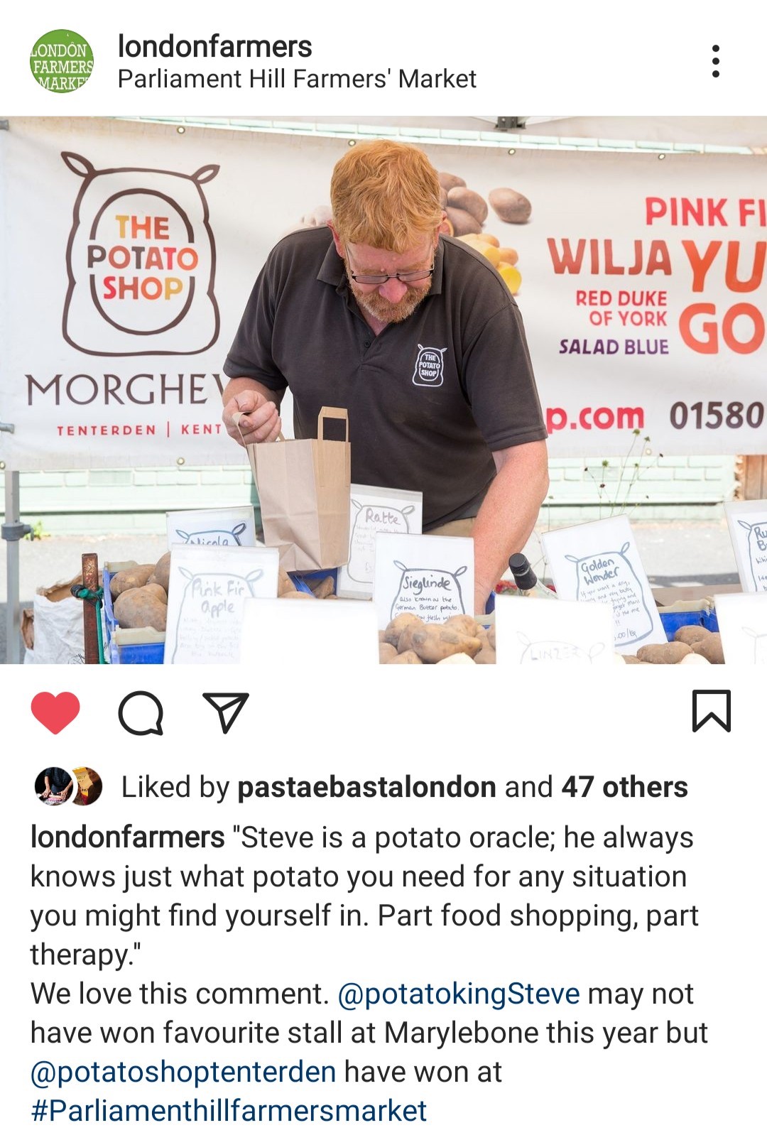 London Farmers' Market Winner 2021 The Potato Shop